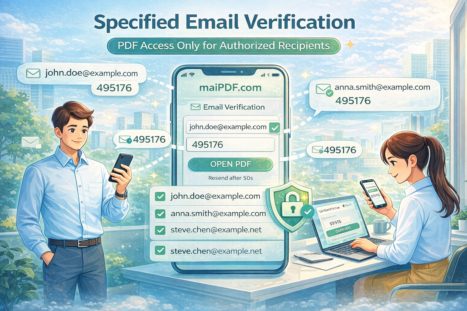 MaiPDF domain-based email verification for PDF sharing